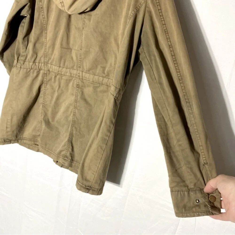 Kismet Tan With Black Southwestern Print Trim Utility Jacket L - Picture 9 of 16